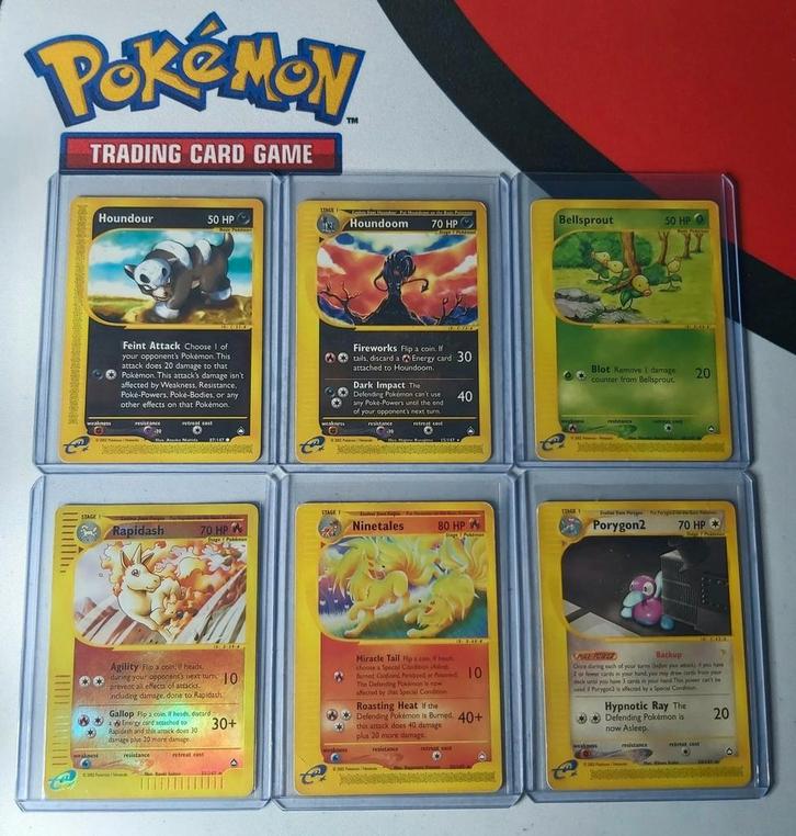 Pokémonkaarten E-Series, Aquapolis Set 2002, Hobby en Vrije tijd, Verzamelkaartspellen | Pokémon, Zo goed als nieuw, Meerdere kaarten