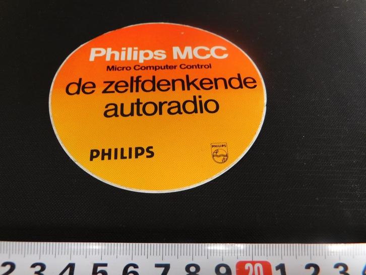 sticker PHILIPS MCC de zelfdenkende autoradio  Micro Compute, Verzamelen, Stickers, Zo goed als nieuw, Bedrijf of Vereniging, Ophalen