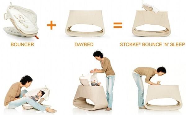 Stokke Bounce 'n' Sleep Wiegje & Wipstoeltje, Kinderen en Baby's, Babywiegjes en Ledikanten, Zo goed als nieuw, Wieg, Ophalen