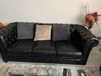 Origineel chesterfield, 3+3+2, Leer, Ophalen of Verzenden, Zo goed als nieuw