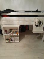 Houten hoogslaper (bed) met inklapbare bureau, Ophalen, Eenpersoons, Minder dan 160 cm, Zo goed als nieuw