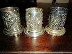 Antiek verzilverde DE lapel vaasjes, 7cm hoog, 3st., Antiek en Kunst, Antiek | Goud en Zilver, Ophalen of Verzenden, Zilver