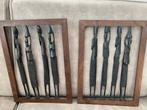 Wandpaneel/wanddecoratie,frame met 4 mensen, hout,Afrika,set, Huis en Inrichting, Woonaccessoires | Overige, Ophalen, Nieuw