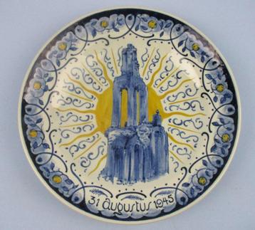 Wandbord Arnhem Eusebiuskerk 31 Augustus 1945 Ram Arnhem  beschikbaar voor biedingen