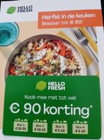 HELLO FRESH 90 euro korting, Tickets en Kaartjes, Kortingen en Cadeaubonnen, Eén persoon, Kortingsbon