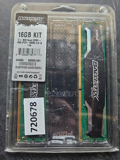 Ballistix Ballistix Sport 16 GB DDR3, Computers en Software, RAM geheugen, Nieuw, Desktop, 16 GB, DDR3, Ophalen