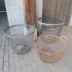 Oude brocante zinken mand aardappelmand draadmand *Etage3*, Gebruikt, ., Ophalen of Verzenden, .