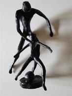 Prachtig bronzen beeld van Man met Kind en Voetbal, Antiek en Kunst, Ophalen of Verzenden