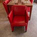 6 Rolf Benz  Huiskamerstoelen rood leer, Huis en Inrichting, Stoelen, Ophalen, Leer, Zo goed als nieuw, Rolf Benz nr: 7100