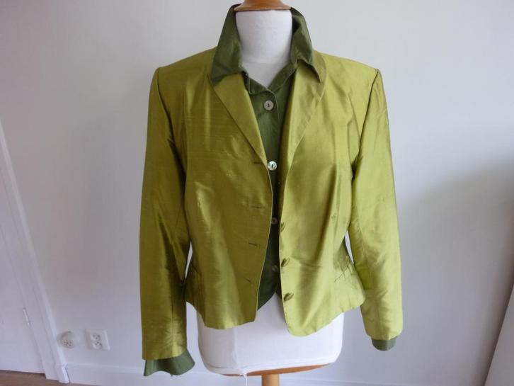 Checkpoint Tilly-Yvon: Zuiver zijden jasje. Maat XL, Kleding | Dames, Jasjes, Kostuums en Pakken, Nieuw, Jasje, Maat 46/48 (XL) of groter