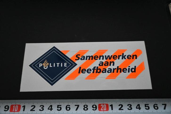 sticker politie striping samenwerken aan leefbaarheid *, Verzamelen, Stickers, Zo goed als nieuw, Ophalen