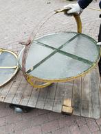 Zes stuks antieke ronde ijzeren kantelramen, 78 cm, Ophalen