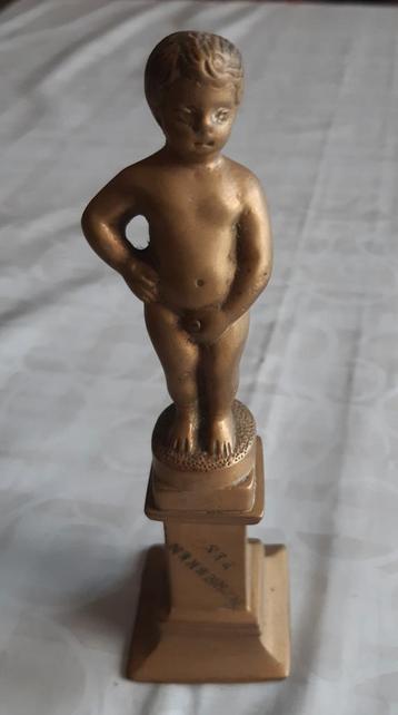 Messing - Geelkoperen beeldje manneke pis beschikbaar voor biedingen
