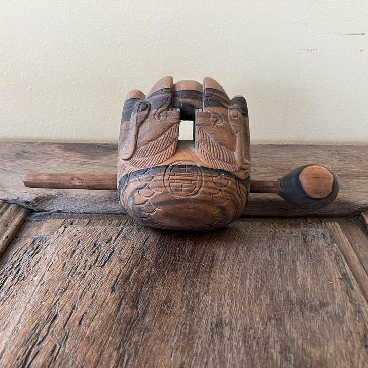 Chinese tempelblok, woodblock percussie, Antiek en Kunst, Curiosa en Brocante, Ophalen of Verzenden