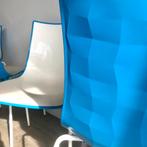 Retro moderne kunststof blauwe SCAB Italië stoelen 4x, Blauw, Vier, Kunststof, Gebruikt