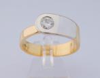 Zware 18 karaat Gouden Ring grote 0.50crt Briljant Diamant, Jw, 20 of groter, Verzenden, Nieuw