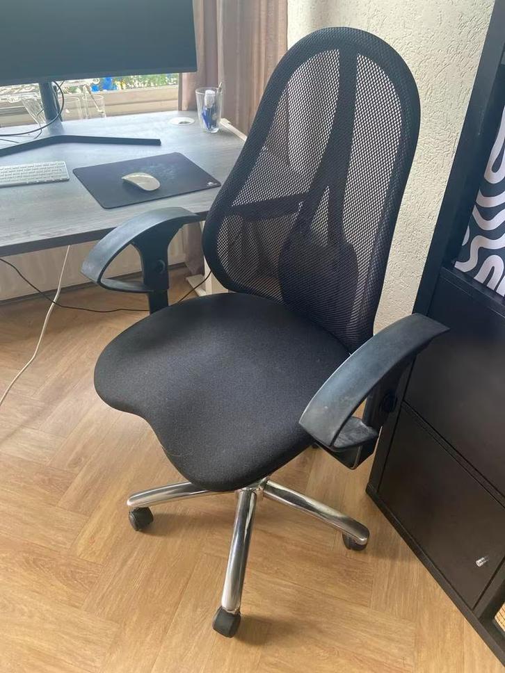 Topstar Verstelbare Ergonomische Bureaustoel, Huis en Inrichting, Bureaustoelen, Zo goed als nieuw, Bureaustoel, Zwart, Ergonomisch