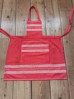 Leuk rood brocante retro vintage geborduurd keukenschort, Huis en Inrichting, Keuken | Textiel, Ophalen of Verzenden, Rood
