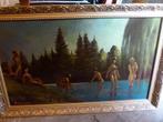 antiek schilderij `` badende Dames`` 1910-1925, Antiek en Kunst, Ophalen