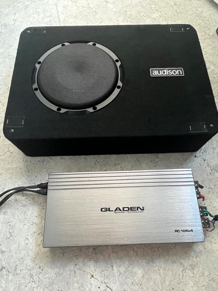 Audison subwoofer & Gladen versterker, Auto diversen, Autospeakers, Zo goed als nieuw, Ophalen of Verzenden