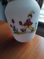 Vintage melk glazen plafondlamp met clown afbeelding, Vintage, Ophalen of Verzenden, Minder dan 100 cm, Glas