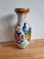 Chineze vaas met pauw en bloemen, Ophalen of Verzenden