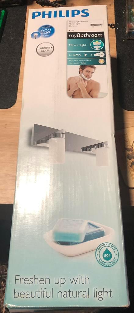 Philips Wandlamp (MYBATHROOM ALOE), Huis en Inrichting, Lampen | Spots, Nieuw, Plafondspot of Wandspot, Metaal of Aluminium, Led