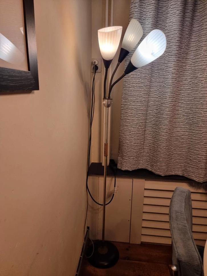 Retro Staande Lamp met Geslepen Glas, Huis en Inrichting, Lampen | Vloerlampen, Ophalen