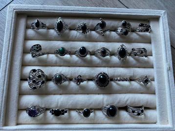 159 partij/collectie ringen met kenmerk 925, sieraden beschikbaar voor biedingen