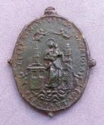 17 de eeuw GROTE Bronzen Pelgrims Hanger Scapulier Medaille, Antiek en Kunst, Antiek | Religie, Ophalen of Verzenden