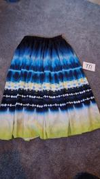 rok lang, blauw/wit/geel, Maat M, Blauw, Maat 38/40 (M), Ophalen of Verzenden, Onder de knie