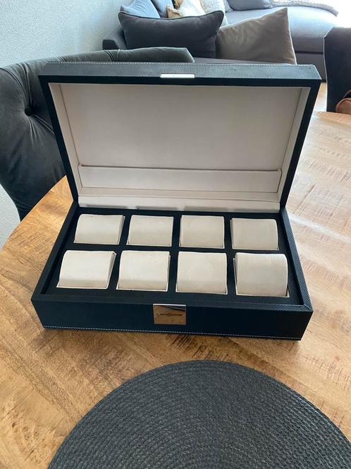 Te koop aangeboden lensers horlogebox, Sieraden, Tassen en Uiterlijk, Beautycases, Zo goed als nieuw, Zwart, Ophalen of Verzenden