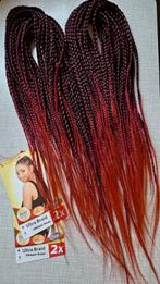 53 DE vlechten zwart rood oranje Dubbel end synthetisch haar, Ophalen of Verzenden, Nieuw