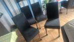 Te koop; 4 eetkamer stoelen, Ophalen, Gebruikt, Zwart, Vier