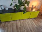 Modern bruin/groen dressoir met deurtjes, Ophalen, Gebruikt, 50 tot 75 cm, 200 cm of meer