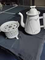 Leuke antieke emaille koffie pot  met thee comfoor, Ophalen of Verzenden