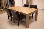 eettafel met stoelen, Huis en Inrichting, Tafels | Eettafels, Ophalen, Gebruikt, 50 tot 100 cm, 150 tot 200 cm