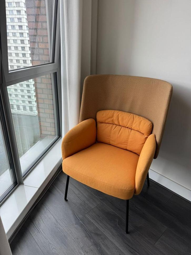 Fauteuil IKEA BINGSTA - Okergeel, Huis en Inrichting, Stoelen, Zo goed als nieuw, Eén, Metaal, Stof, Overige kleuren, Ophalen