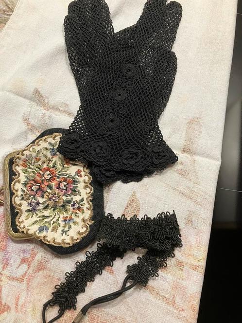 Gothic, Cosplay. Handschoenen, haaraccessoire en beursje, Hobby en Vrije tijd, Kostuums, Theaterbenodigdheden en LARP, Zo goed als nieuw