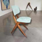 Vintage GERESTAUREERDE Louis van Teeffelen Scissor chairs 2x, Huis en Inrichting, Stoelen, Twee, Vintage, Ophalen of Verzenden