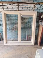 Hardhouten Kozijn Draaikiep Raam Dubbelglas, Doe-het-zelf en Verbouw, Kozijnen en Schuifpuien, Ophalen, Gebruikt, Raamkozijn, Inclusief glas
