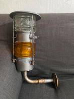 Grote zware vintage industriële dubbel lamp (oranje/wit), Antiek en Kunst, Ophalen of Verzenden