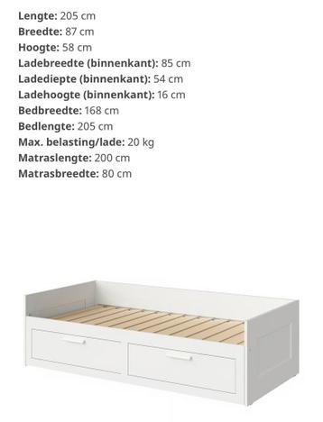 IKEA BRIMNES BEDBANK UITSCHUIFBAAR - WIT - afbeelding 5
