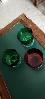 Luminarc Cavalier dessertglas vintage rood en groen, Verzamelen, Ophalen, Zo goed als nieuw, Overige typen