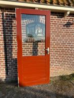 Hardhouten achterdeur 92,8x211,5cm., Ophalen, 80 tot 100 cm, 200 tot 215 cm, Glas