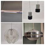 Vintage lamp metaal hanglamp glas metalen lampen verlichting, Ophalen, Gebruikt, 50 tot 75 cm, .