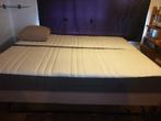 Boxspring 2x 1 pers, Ophalen, Beige, Tweepersoons, 80 cm