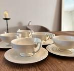 5x recamier soepkommen set met bordjes/ royal creamware, Antiek en Kunst, Ophalen of Verzenden