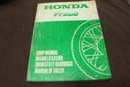Honda FT500 1982 motorcycle shop manual FT 500 handbuch, Motoren, Ophalen of Verzenden, Honda