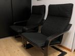 IKEA POÄNG Fauteuil, zwartbruin/Knisa zwart 2x, Huis en Inrichting, Fauteuils, Ophalen, Gebruikt, 75 tot 100 cm, 75 tot 100 cm